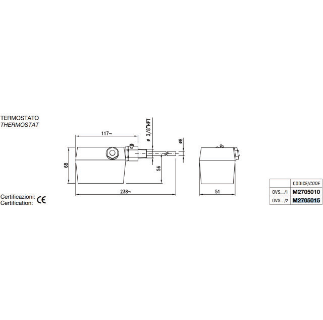 ONDA Oliethermostaat X OVS/2 NH3