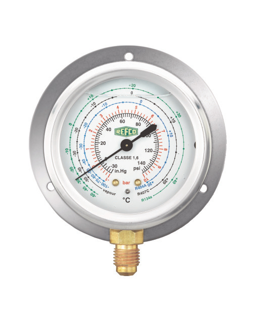 REFCO Manometer MR-206-DS-R22 63mm stainless 1/4" SAE
