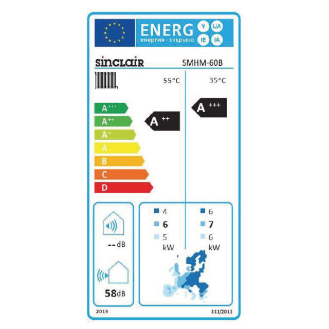 Sinclair Monoblock warmtepomp R32 SMHM-60B/3 6,35/6,5kW