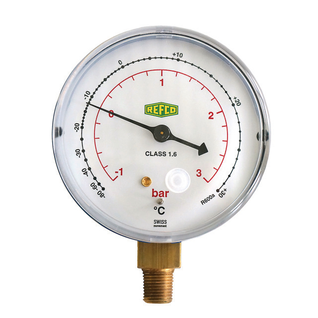 REFCO Manometer M2-250-M-R600a zuig 68mm 1/8" NPT