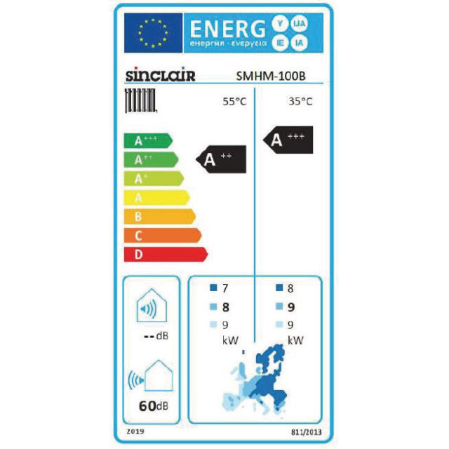 Sinclair Monoblock warmtepomp R32 SMHM-100B/3 10,0/9,9kW