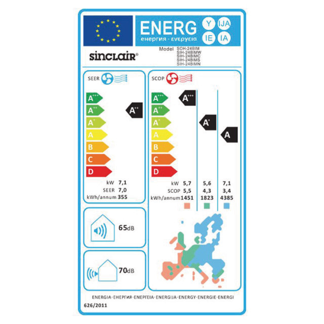 Sinclair Marvin wandunit SIH-24BIMN Navy 7,1/7,3kW